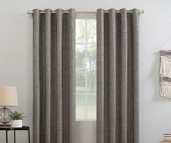 Wilbon Taupe & Cocoa Blackout Curtain Panel, (84")
