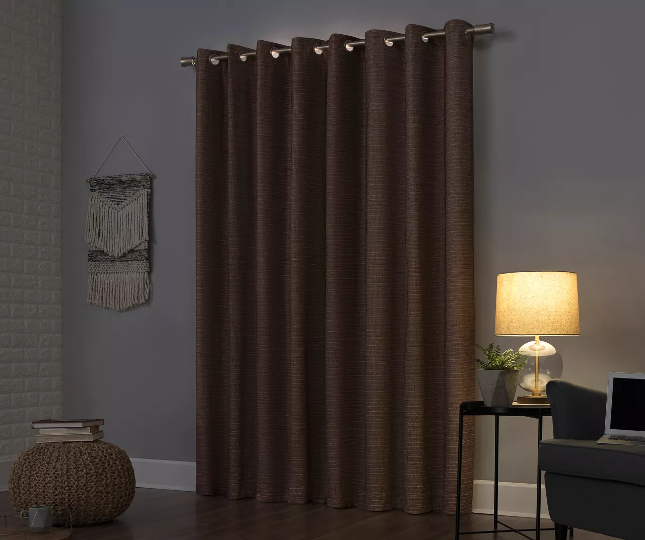 Wilbon Russet Linen Blackout Curtain Panel, (84") 2 Wilbon Russet Linen Blackout Curtain Panel, (84") - Image 2