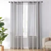 Curtain Fresh Light Gray Sheer Grommet Curtain Panel, (84")
