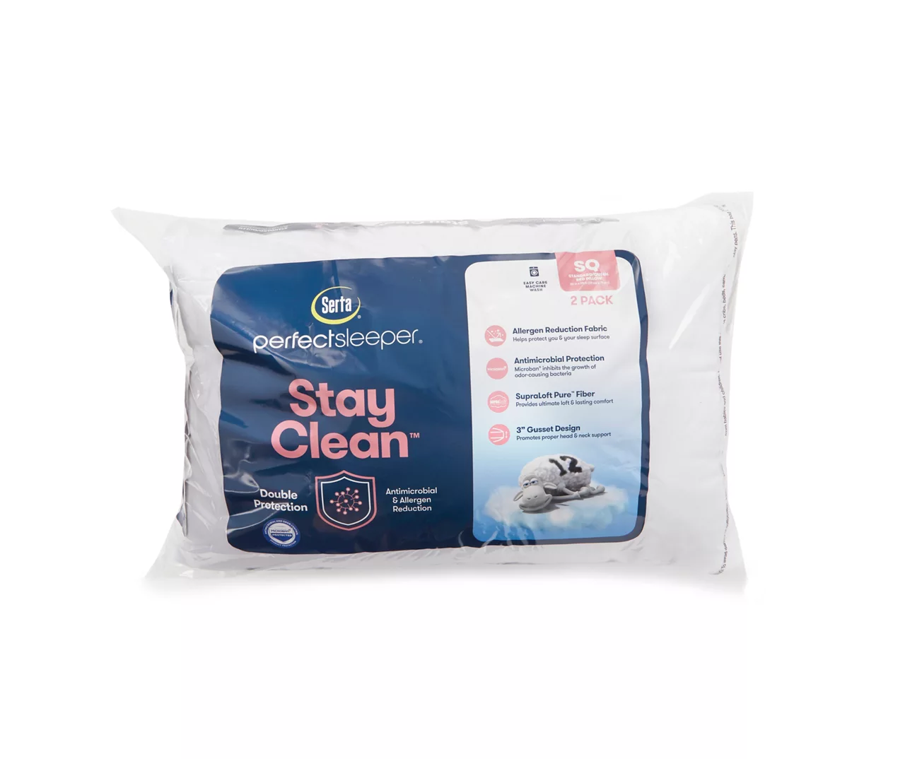 Stay Clean Pillows, 2-Pack 1 Stay Clean Pillows, 2-Pack