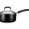 Black 3-Quart Non-Stick Rivet Handle Saucepan