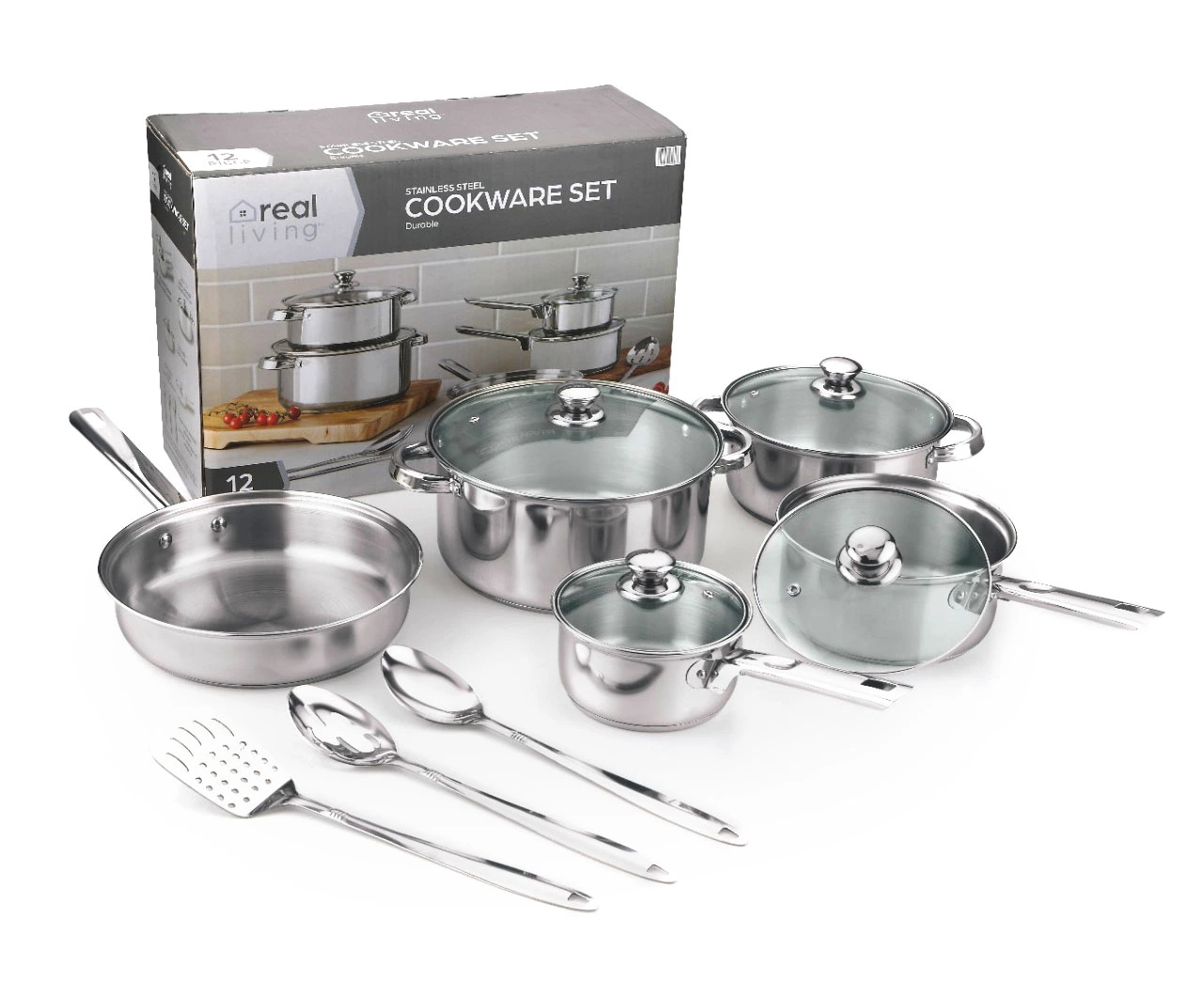 Stainless Steel 12-Piece Cookware Set 2 Stainless Steel 12-Piece Cookware Set - Image 2
