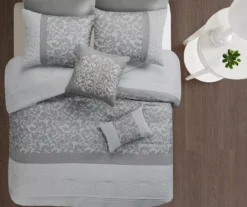 Casey Gray Embroidered King 8-Piece Comforter Set -Home Decor Store 810523138 810523139 2