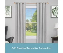 River Burnished Brass 5/8" Steel Decorative Curtain Rod, (36" - 66") -Home Decor Store 810524305 5