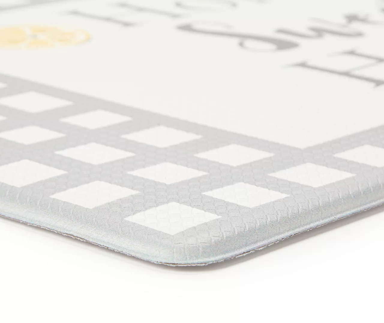 "Home Sweet Home" Light Gray Lemon Grid PVC Comfort Mat 2 "Home Sweet Home" Light Gray Lemon Grid PVC Comfort Mat - Image 2