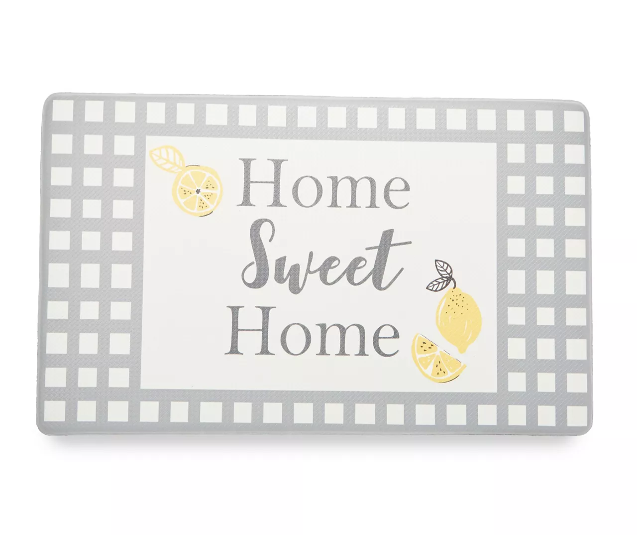 "Home Sweet Home" Light Gray Lemon Grid PVC Comfort Mat 1 "Home Sweet Home" Light Gray Lemon Grid PVC Comfort Mat
