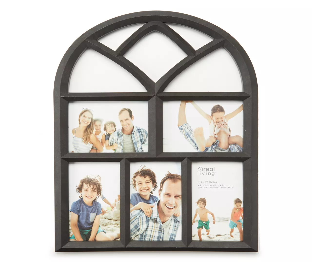 Black Arch 5-Opening Collage Picture Frame, (4" X 6") 1 Black Arch 5-Opening Collage Picture Frame, (4" X 6")