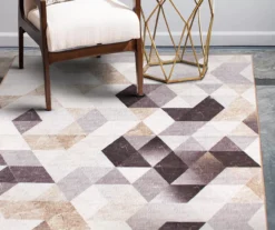 My Magic Carpet Lattice Geometric Neutral Washable Area Rug -Home Decor Store 810537742 2