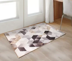 My Magic Carpet Lattice Geometric Neutral Washable Area Rug -Home Decor Store 810537744 2
