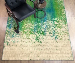 My Magic Carpet Hazel Chevron Teal Washable Area Rug -Home Decor Store 810537754 2