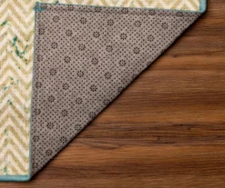 My Magic Carpet Hazel Chevron Teal Washable Area Rug -Home Decor Store 810537756 3