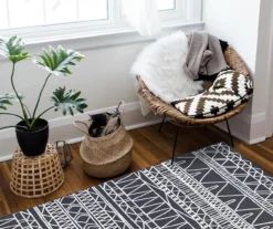 My Magic Carpet Chelsea Aztec Dark Gray Washable Area Rug -Home Decor Store 810537767 2 1