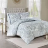 Lian Blue King/California King 3-Piece Reversible Duvet Cover Set