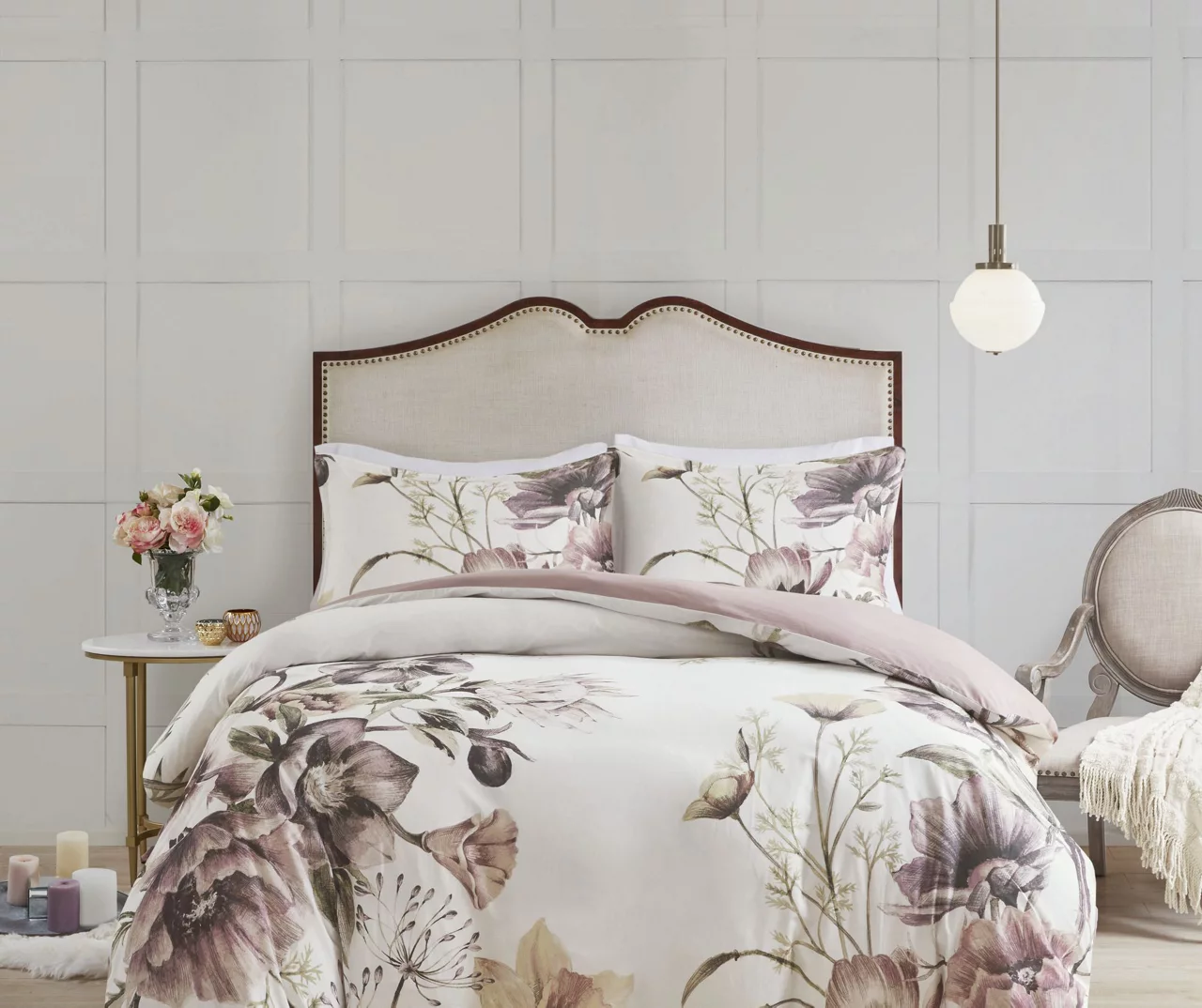 Maddy Blush Floral Full/Queen 3-Piece Duvet Cover Set 1 Maddy Blush Floral Full/Queen 3-Piece Duvet Cover Set