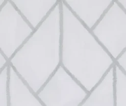 Finch Gray Geometric Crushed Voile Sheer Curtain Panel, (84") -Home Decor Store 810538061 2