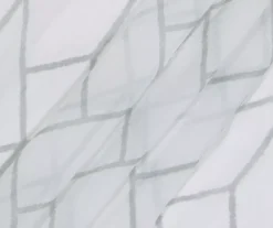 Finch Gray Geometric Crushed Voile Sheer Curtain Panel, (84") -Home Decor Store 810538061 3