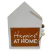"Happiest At Home" White & Brown House Plaque With Beads