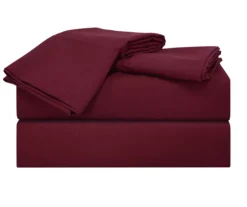 Rhubarb Red Microfiber Full 4-Piece Sheet Set