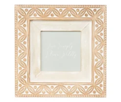 "Live Simply" Tan & Light Sage Leaf-Pattern Framed Wall Plaque