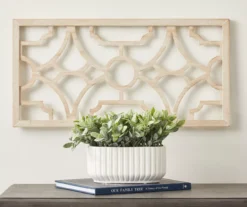 Green Leafy Plant In White Ripple Oval Ceramic Pot -Home Decor Store 810545147 2