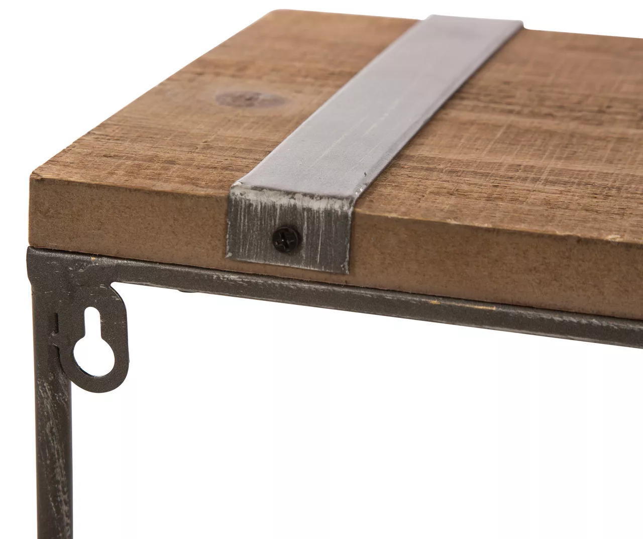 Natural Brown & Black Cross-Bar Wall Shelf, (31.5") 4 Natural Brown & Black Cross-Bar Wall Shelf, (31.5") - Image 4