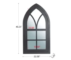 Black Arching Windowpane Wall Mirror, (40.16") -Home Decor Store 810546459 6