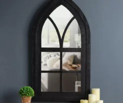 Black Arching Windowpane Wall Mirror, (40.16") -Home Decor Store 810546459 7