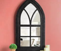 Black Arching Windowpane Wall Mirror, (40.16") -Home Decor Store 810546459 8