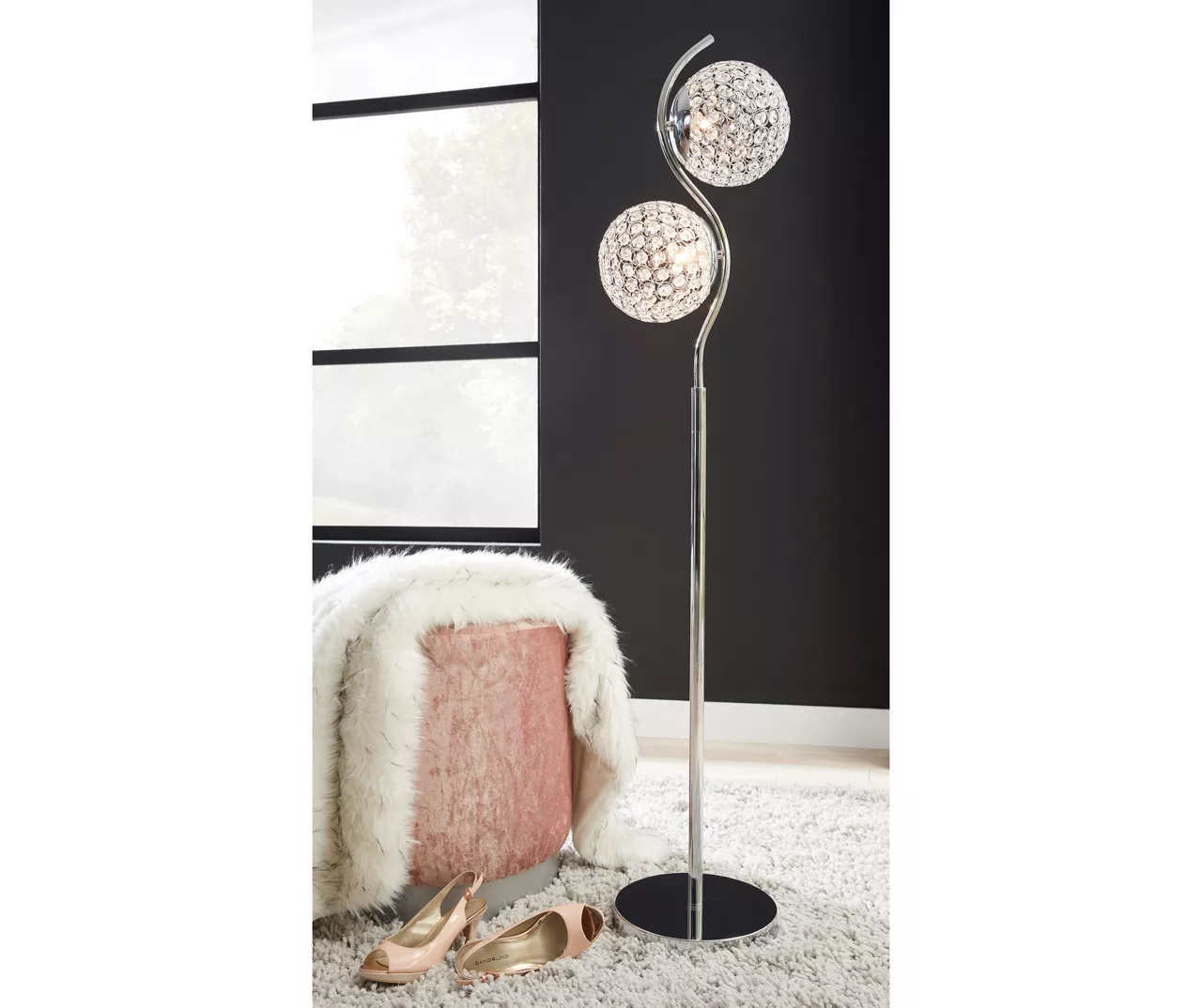 Silver-Finish & Clear Winter Ball Floor Lamp 1 Silver-Finish & Clear Winter Ball Floor Lamp