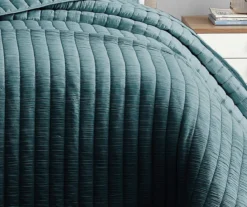 Crinkle Channel-Quilted Moonstone Coverlet Comforter Set -Home Decor Store 810547731 1