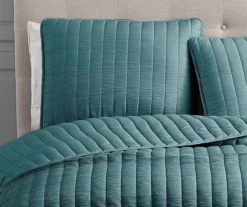 Crinkle Channel-Quilted Moonstone Coverlet Comforter Set -Home Decor Store 810547731 2