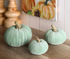 Mint Green Velvet 3-Piece Rib Pumpkin Set -Home Decor Store 810547831 7