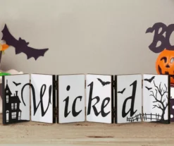 "Spooky" & "Wicked" Dual Sided Hinged Tabletop Decor 19 "Spooky" & "Wicked" Dual Sided Hinged Tabletop Decor -Home Decor Store 810547838 10