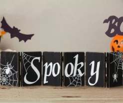 "Spooky" & "Wicked" Dual Sided Hinged Tabletop Decor 18 "Spooky" & "Wicked" Dual Sided Hinged Tabletop Decor -Home Decor Store 810547838 9