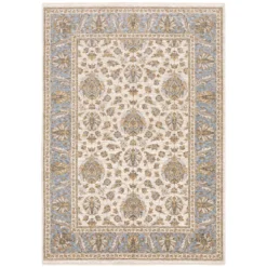 Mahandihi Ivory & Blue Floral Area Rug -Home Decor Store 810551375
