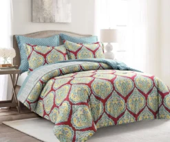 Harley Red & Blue Paisley Arabesque Full/Queen 5-Piece Comforter Set
