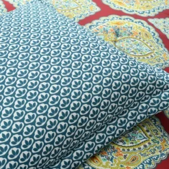 Harley Red & Blue Paisley Arabesque Full/Queen 5-Piece Comforter Set -Home Decor Store 810552871 4