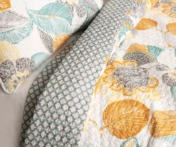 Layla White & Yellow Floral Full/Queen 3-Piece Quilt Set -Home Decor Store 810552946 2