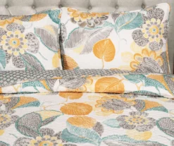Layla White & Yellow Floral Full/Queen 3-Piece Quilt Set -Home Decor Store 810552946 3