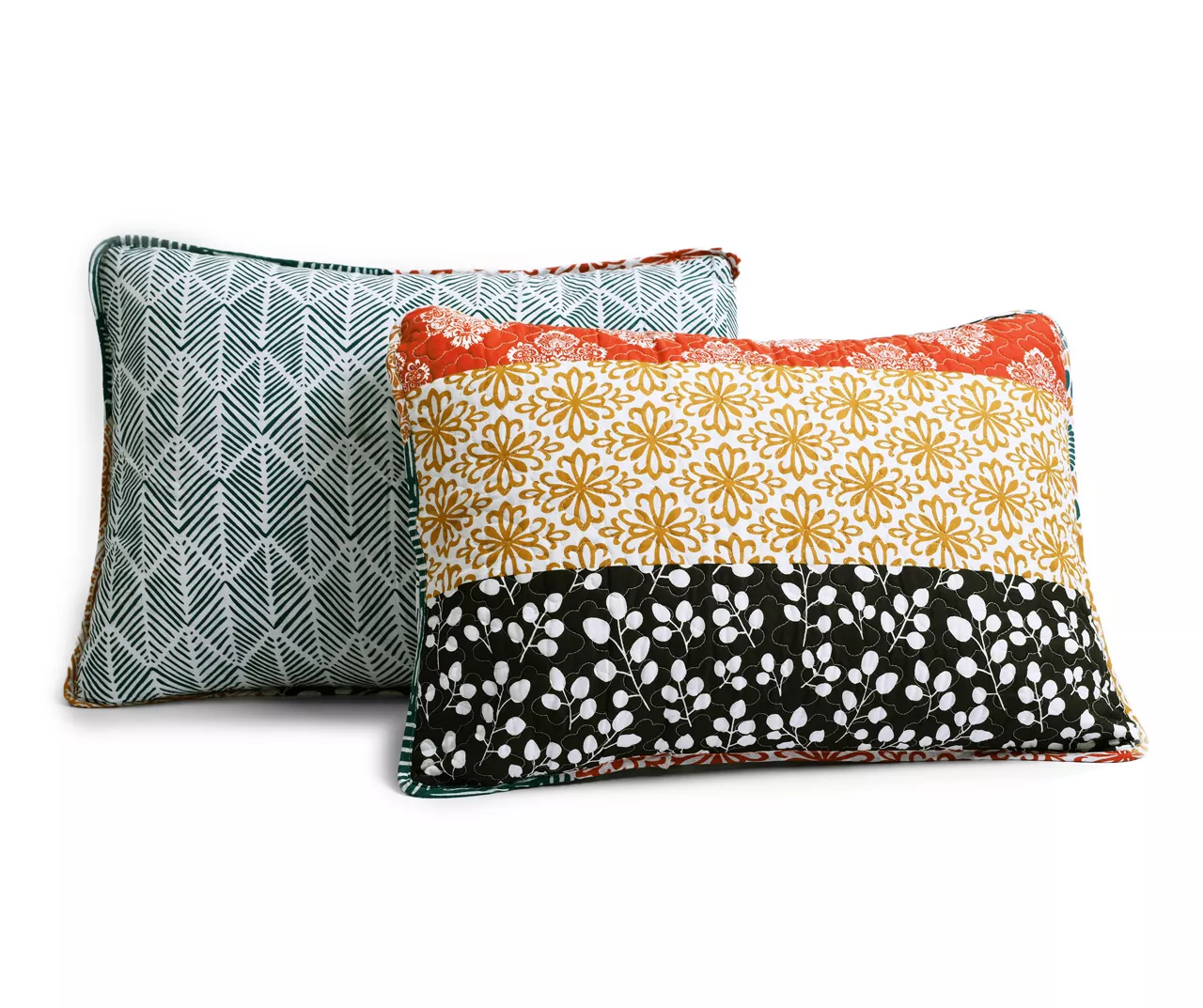 Turquoise & Orange Bohemian Pattern Stripe Full/Queen 3-Piece Quilt Set 7 Turquoise & Orange Bohemian Pattern Stripe Full/Queen 3-Piece Quilt Set - Image 7