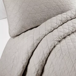 Ava Gray Diamond-Quilted Full/Queen 3-Piece Quilt Set -Home Decor Store 810552955 2