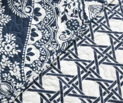 Aubree Navy & White Full/Queen 3-Piece Quilt Set -Home Decor Store 810552957 31