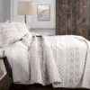 Hygge White & Taupe Geometric Full/Queen 3-Piece Quilt Set