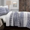 Hygge Navy & White Geometric Full/Queen 3-Piece Quilt Set