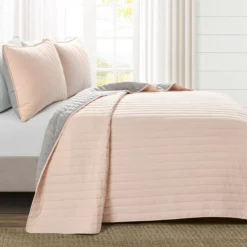 Soft Rose Stripe All-Season Full/Queen 3-Piece Coverlet Quilt Set 14 Soft Rose Stripe All-Season Full/Queen 3-Piece Coverlet Quilt Set -Home Decor Store 810553267 21