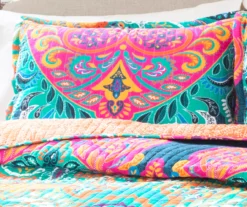 Turquoise & Fuchsia Boho Chic Reversible King 3-Piece Quilt Set -Home Decor Store 810553320 11