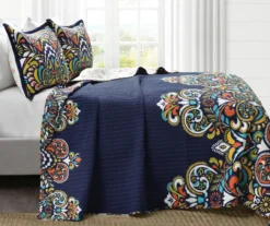 Clara Floral Reversible 3-Piece Quilt Set 35 Clara Floral Reversible 3-Piece Quilt Set -Home Decor Store 810553332 2