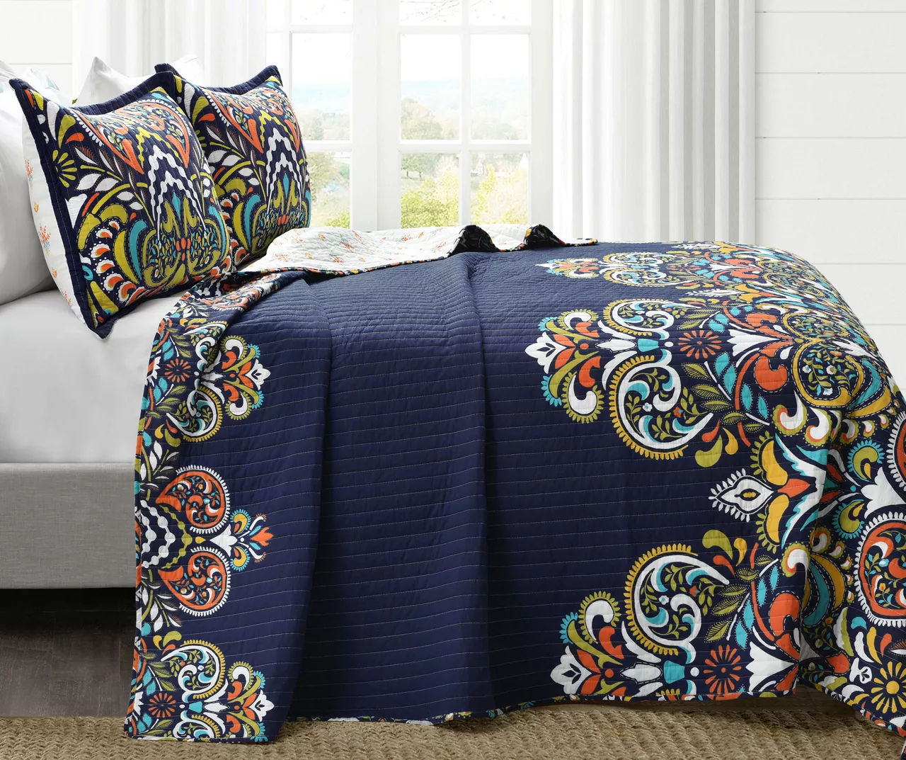 Clara Floral Reversible 3-Piece Quilt Set 16 Clara Floral Reversible 3-Piece Quilt Set - Image 16