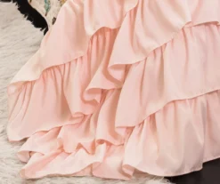 White & Pink Flutter Butterfly Ruffle Reversible Twin 2-Piece Quilt Set -Home Decor Store 810553366 41