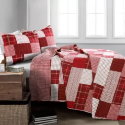 Greenville Plaid Patchwork Reversible 3-Piece Quilt Set 20 Greenville Plaid Patchwork Reversible 3-Piece Quilt Set -Home Decor Store 810553375 2
